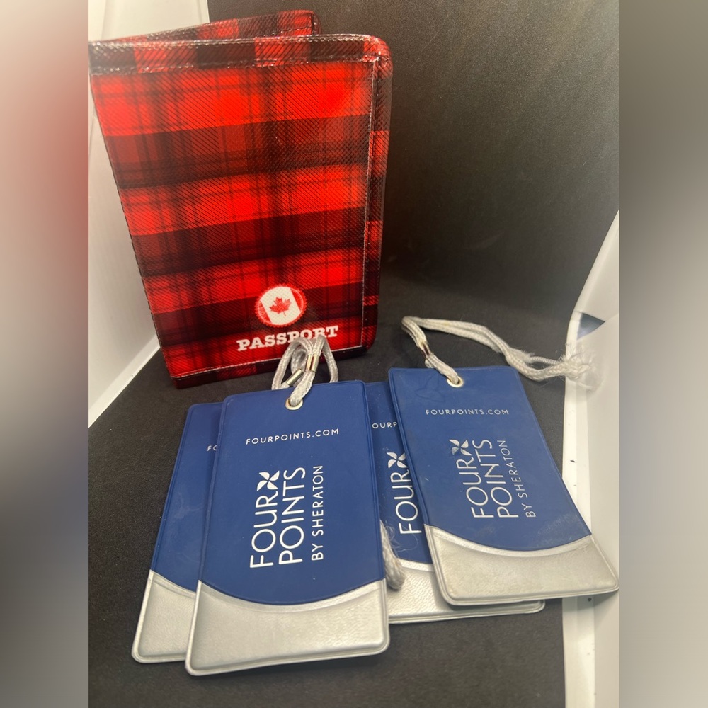 Preowned Luggage Tags (4) and Passport Cover